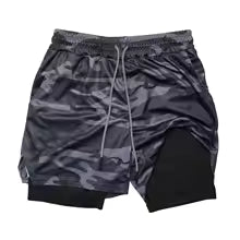 Men's Multi Pocket Shorts Fitness Shorts Casual Beach Sports Lined Skinny Shorts, Everyday Style Mesh Camouflage Running Shorts