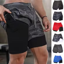 Men's Multi Pocket Shorts Fitness Shorts Casual Beach Sports Lined Skinny Shorts, Everyday Style Mesh Camouflage Running Shorts